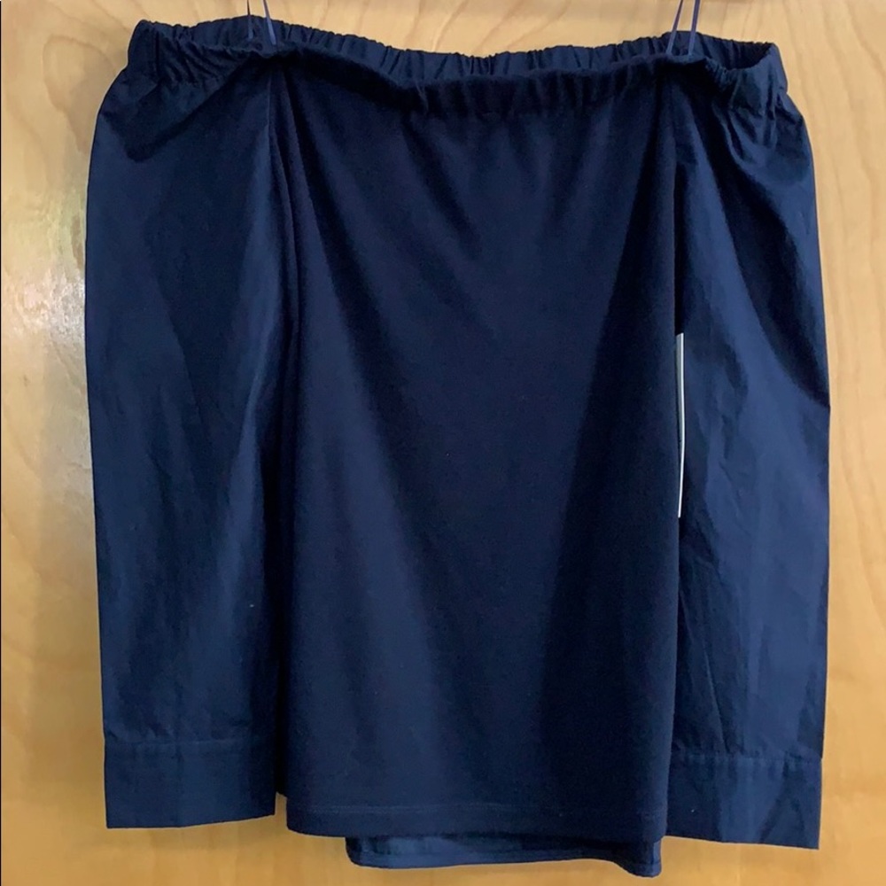 Tribal Jeans off the shoulder blouse L navy